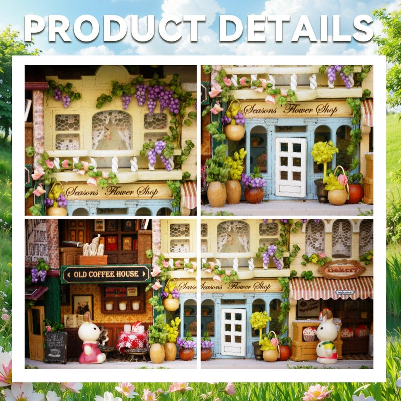 Flever Dollhouse Miniature DIY House Kit Creative Room with Furniture and Cover for Romantic Valentine's Gift(Happy Corner) - Image 3